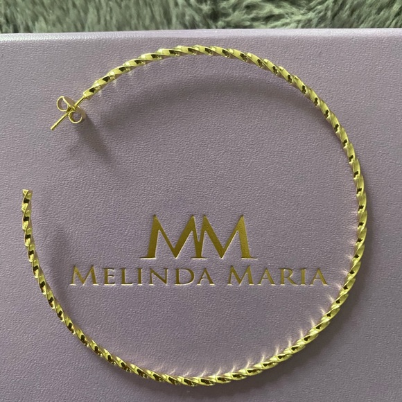 Melinda Maria 3” Twisted Hoops Gold New